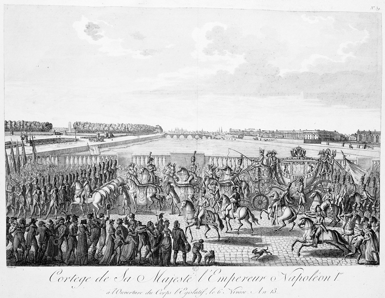 Majestætens procession kejser Napoleon 1. år 13, c1800-1820 af Unbekannt