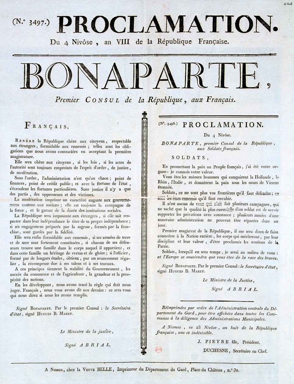 Proklamation af Napoleon som 1. konsul, 1800-tallet af Unbekannt