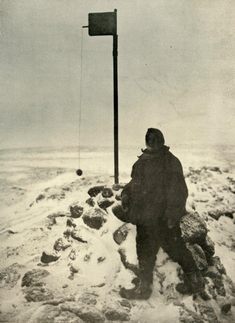 Professor David Standing By Mawsons vindmåler, c1908, 1909. af Unbekannt