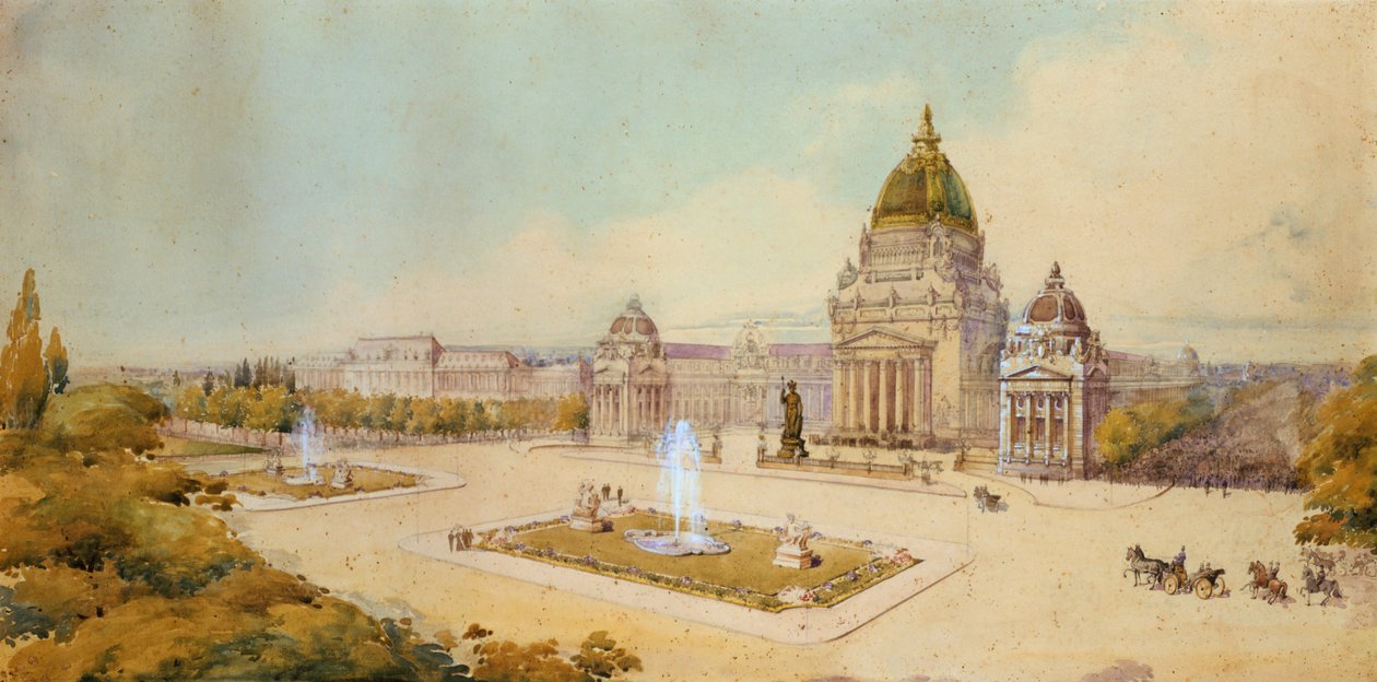 Projekt for det store udstillingscenter, Paris, 1893 af Unbekannt