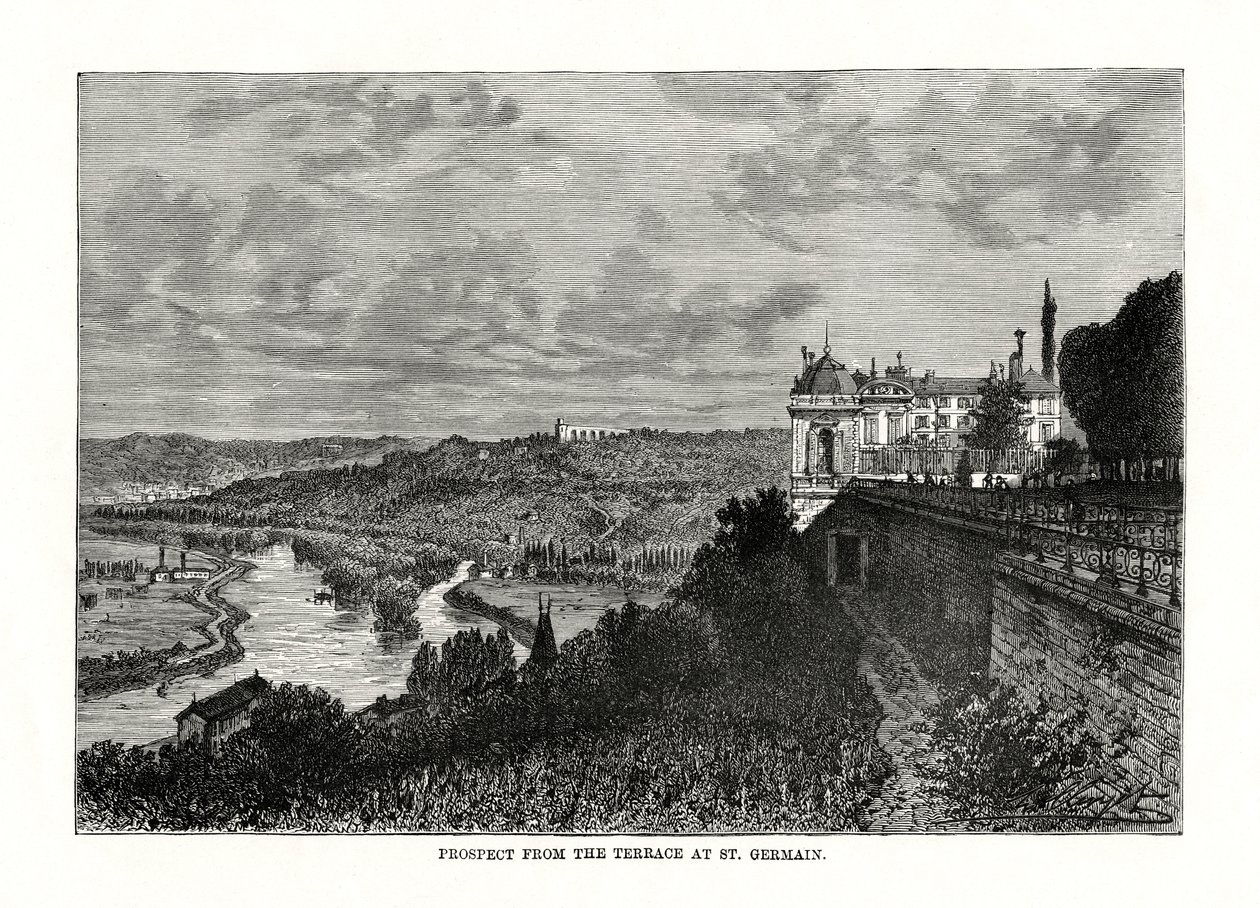 Prospekt fra terrassen i St. Germain, Frankrig, 1879 af Unbekannt