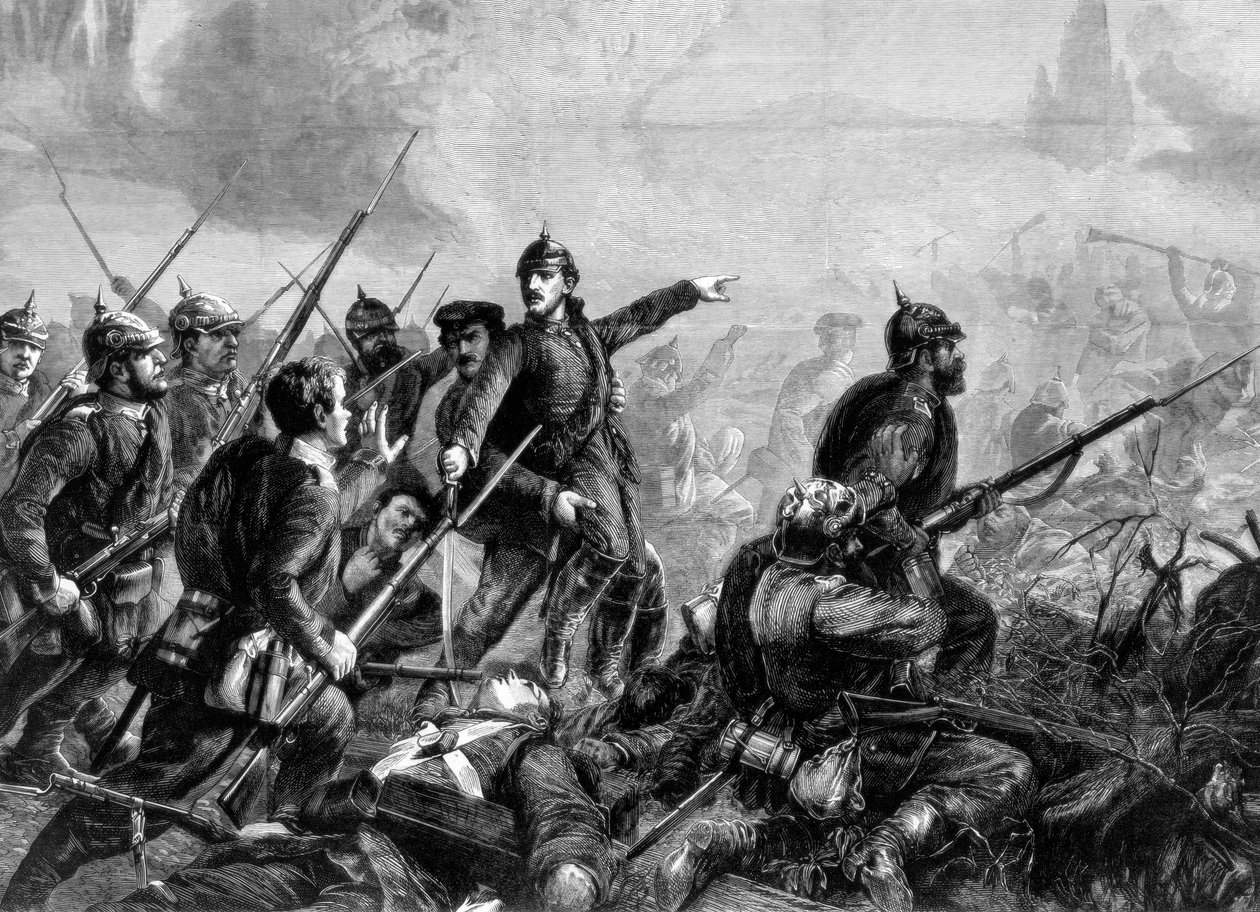 Preussisk infanteri ved angrebet, fransk-preussisk krig, 1870 af Unbekannt