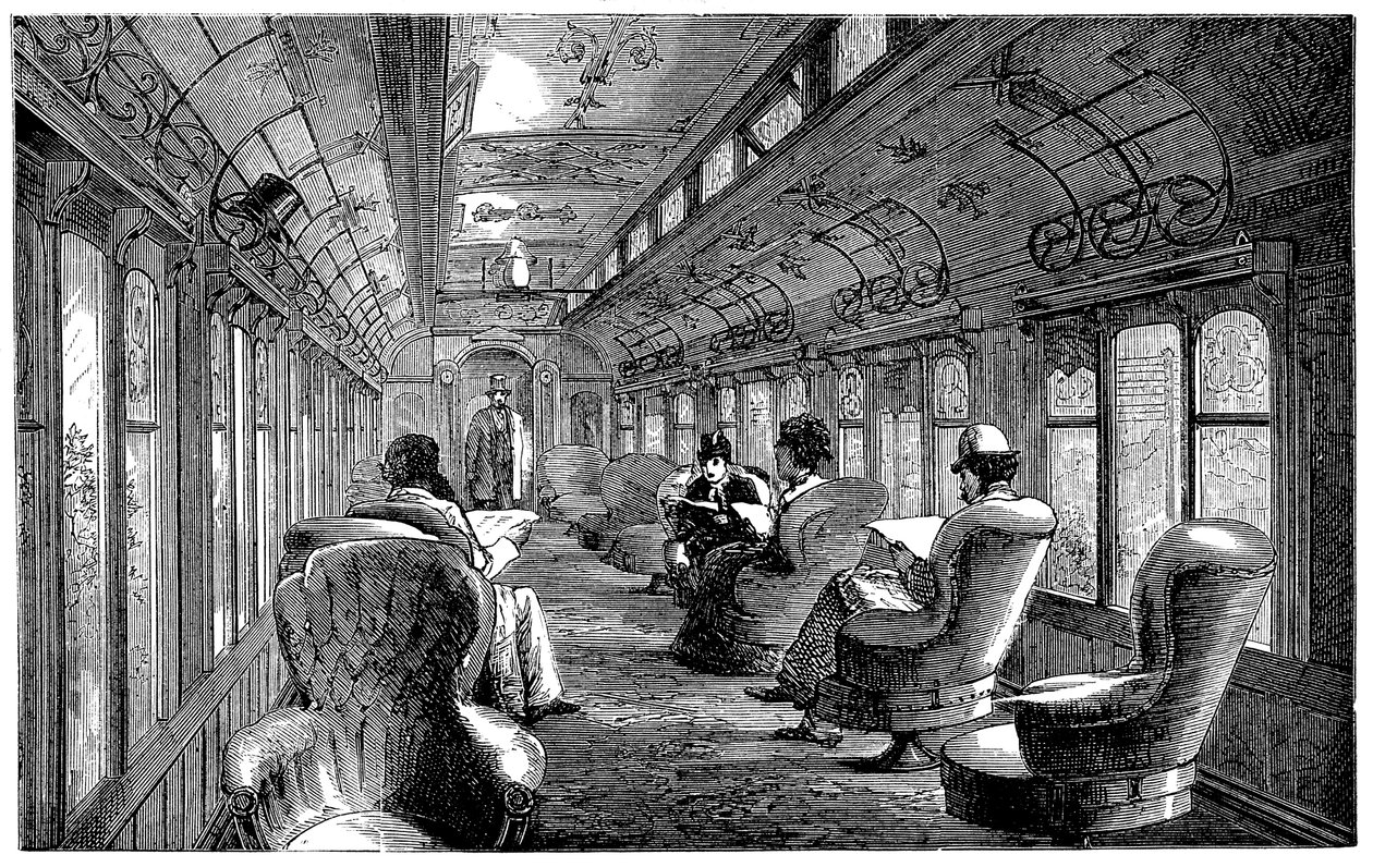 Pullman salonvogn på Midland Railway, England, 1876 af Unbekannt