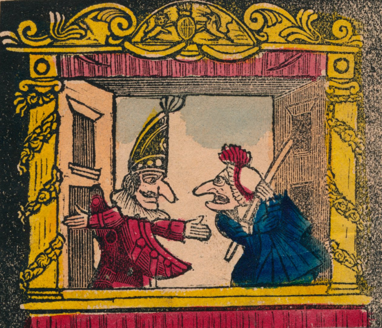 Punch and Judy, slutningen af det 18.-begyndelsen af det 19. århundrede af Unbekannt