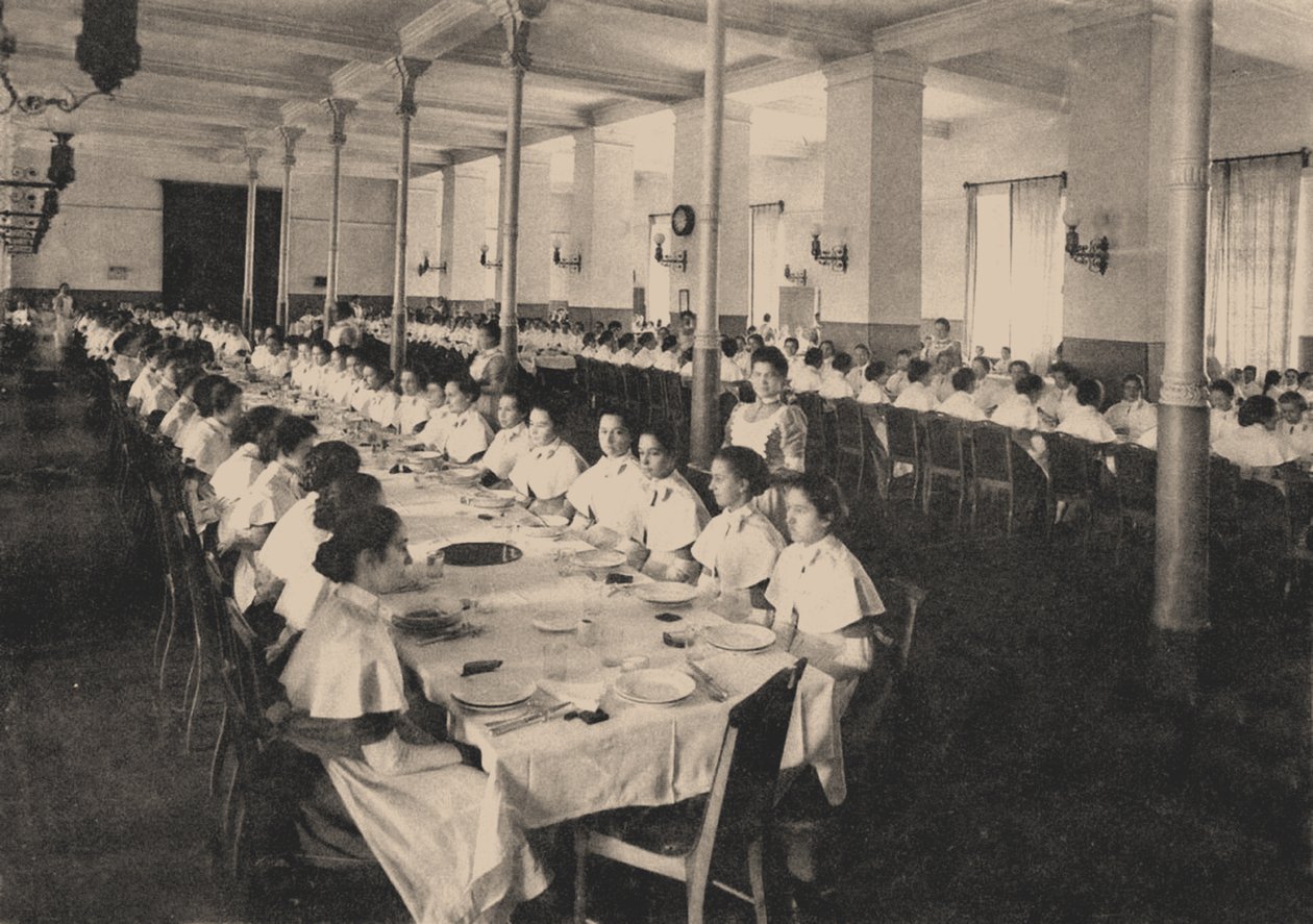 Elever fra Smolny Institute for Noble Maidens i kantinen, 1889 af Unbekannt