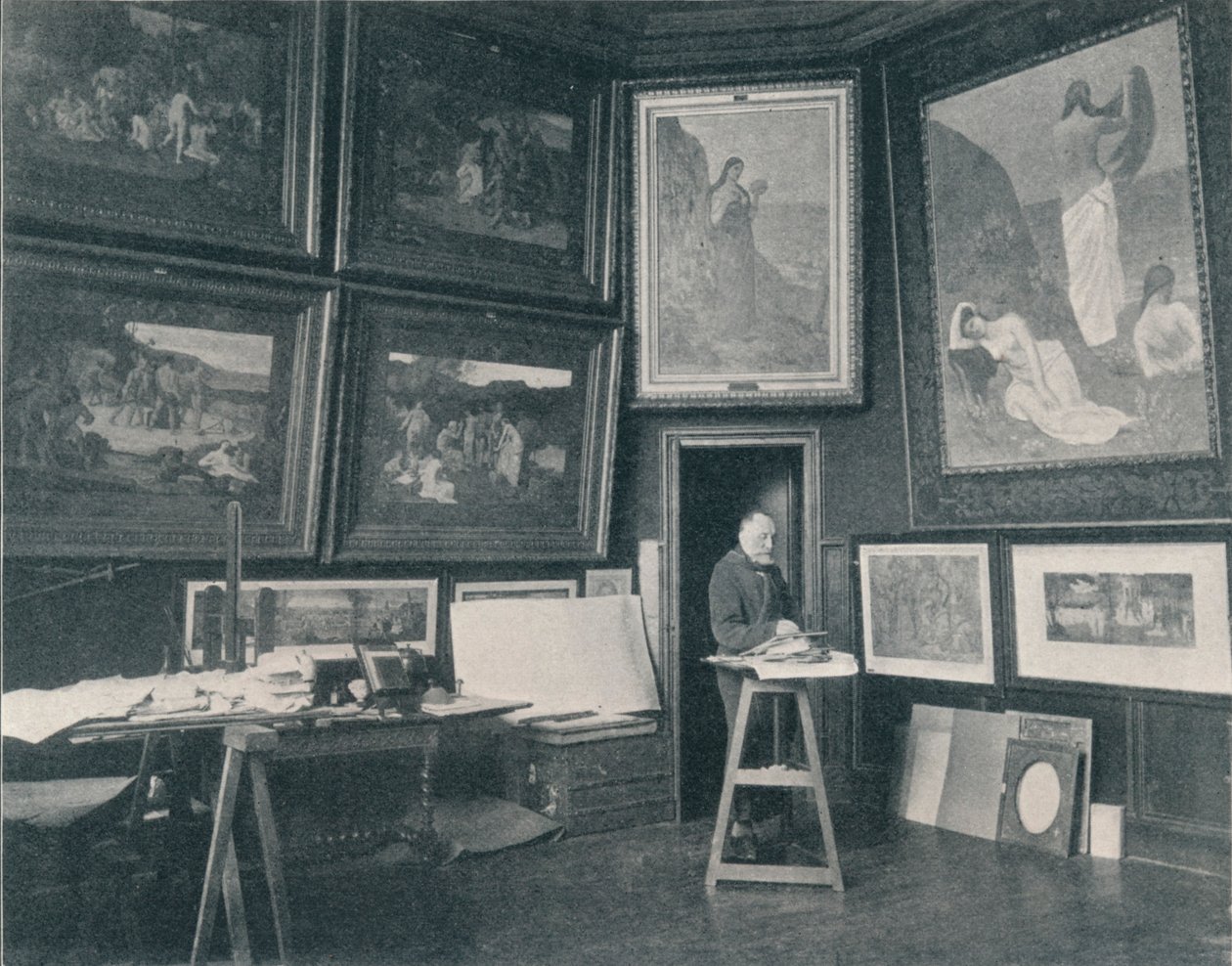 Puvis De Chavannes i sit atelier, c1897 af Unbekannt