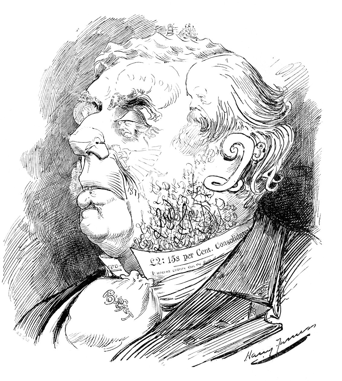 Puslespilshoved, der forestiller den britiske politiker George Joachim Goschen, fra Punch, 1899 af Unbekannt