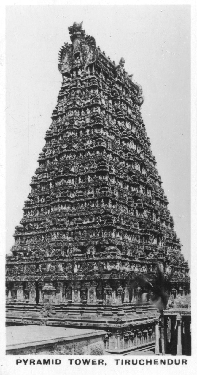 Pyramid Tower, Tiruchendur, Tamil Nadu, Indien, c1925 af Unbekannt
