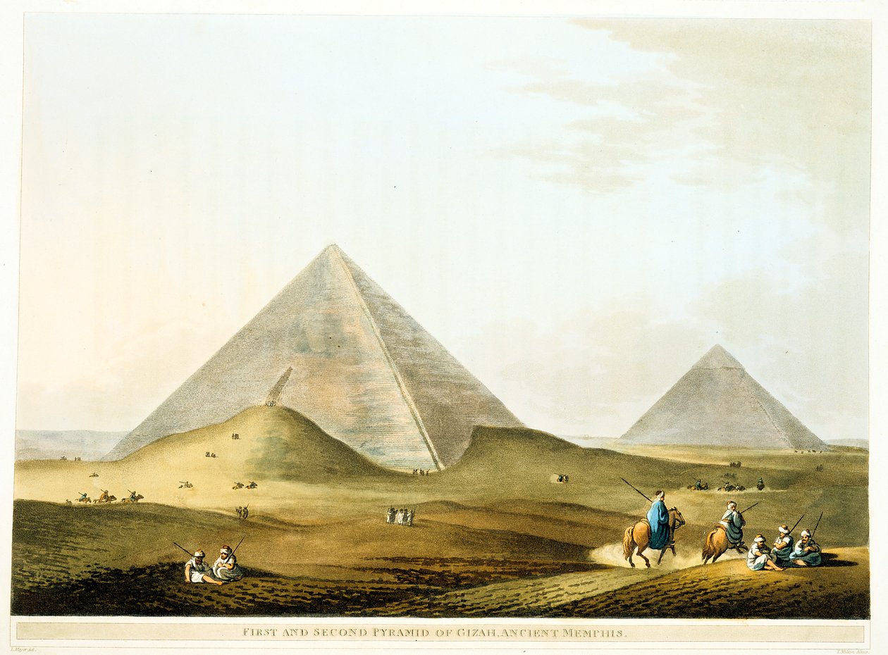 Pyramiderne ved Giza, Egypten, 4. dynasti, Det gamle kongerige, 26. århundrede f.Kr. 1801 af Unbekannt