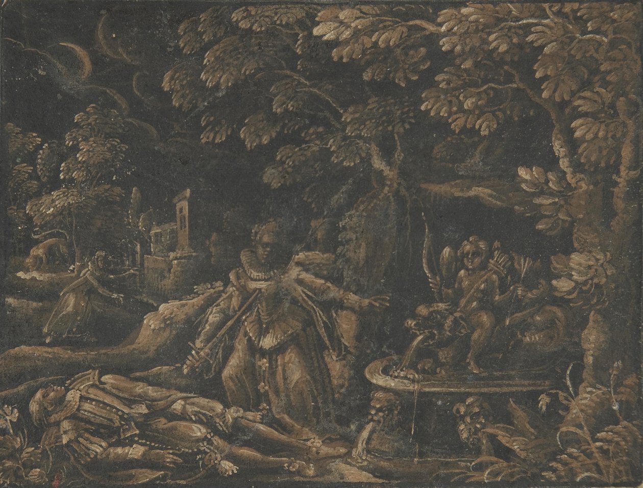 Pyramus og Thisbe, ca. 1580 af Unbekannt
