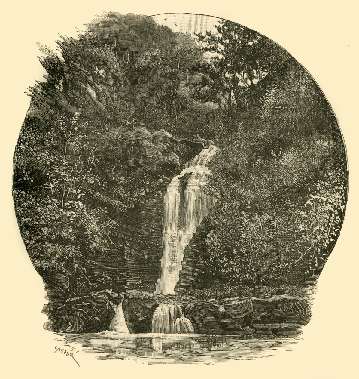 Pyrddin Falls, Vale of Neath, 1898. af Unbekannt