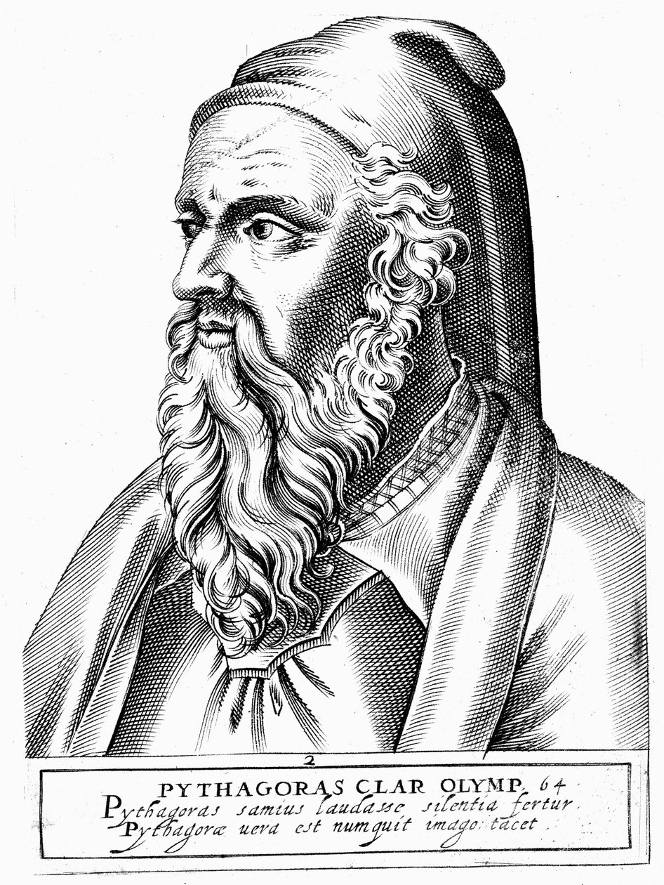 Pythagoras c560 - 480 f.Kr., græsk filosof og videnskabsmand af Unbekannt