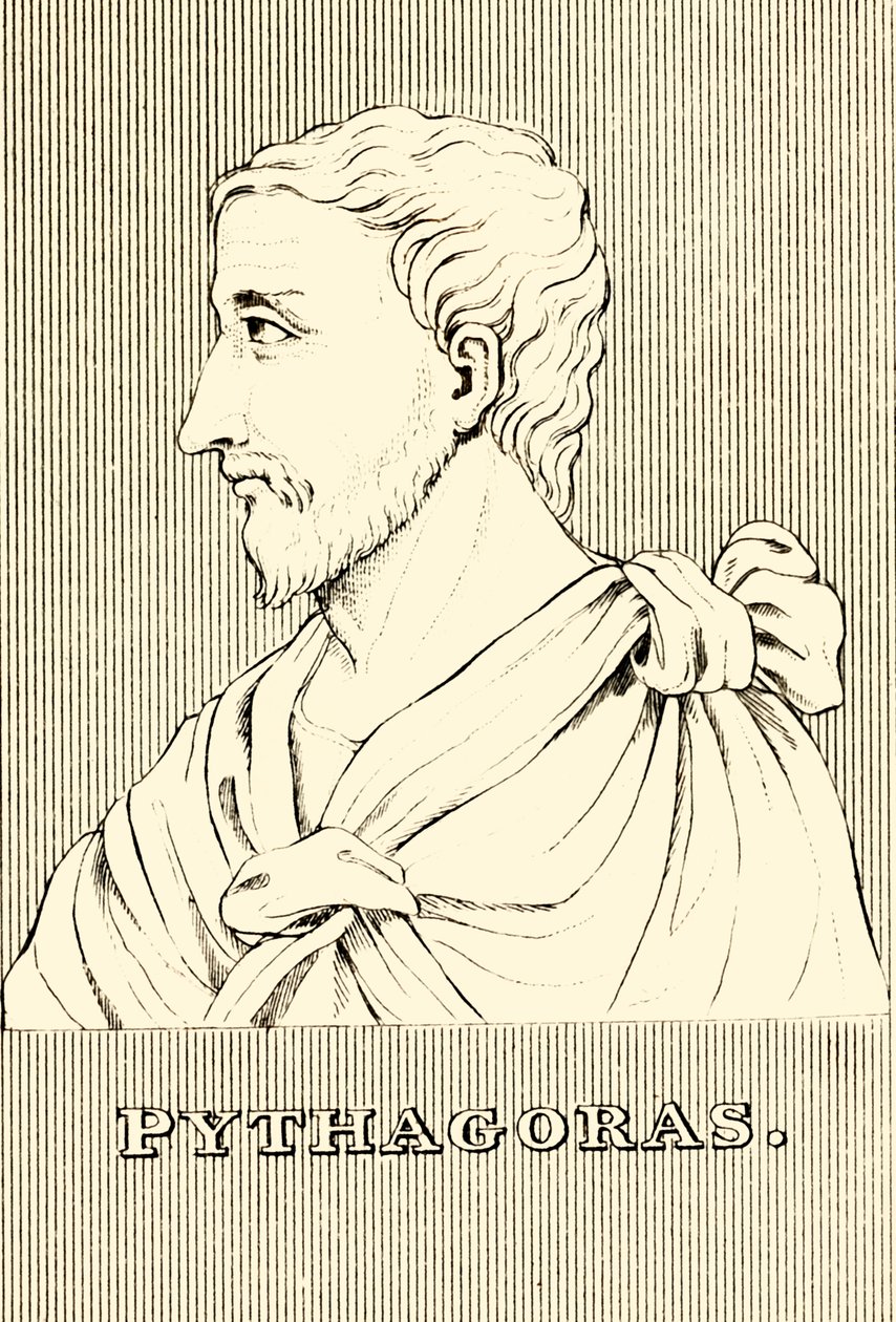 Pythagoras, c 570-c 495 f.Kr., 1830. af Unbekannt