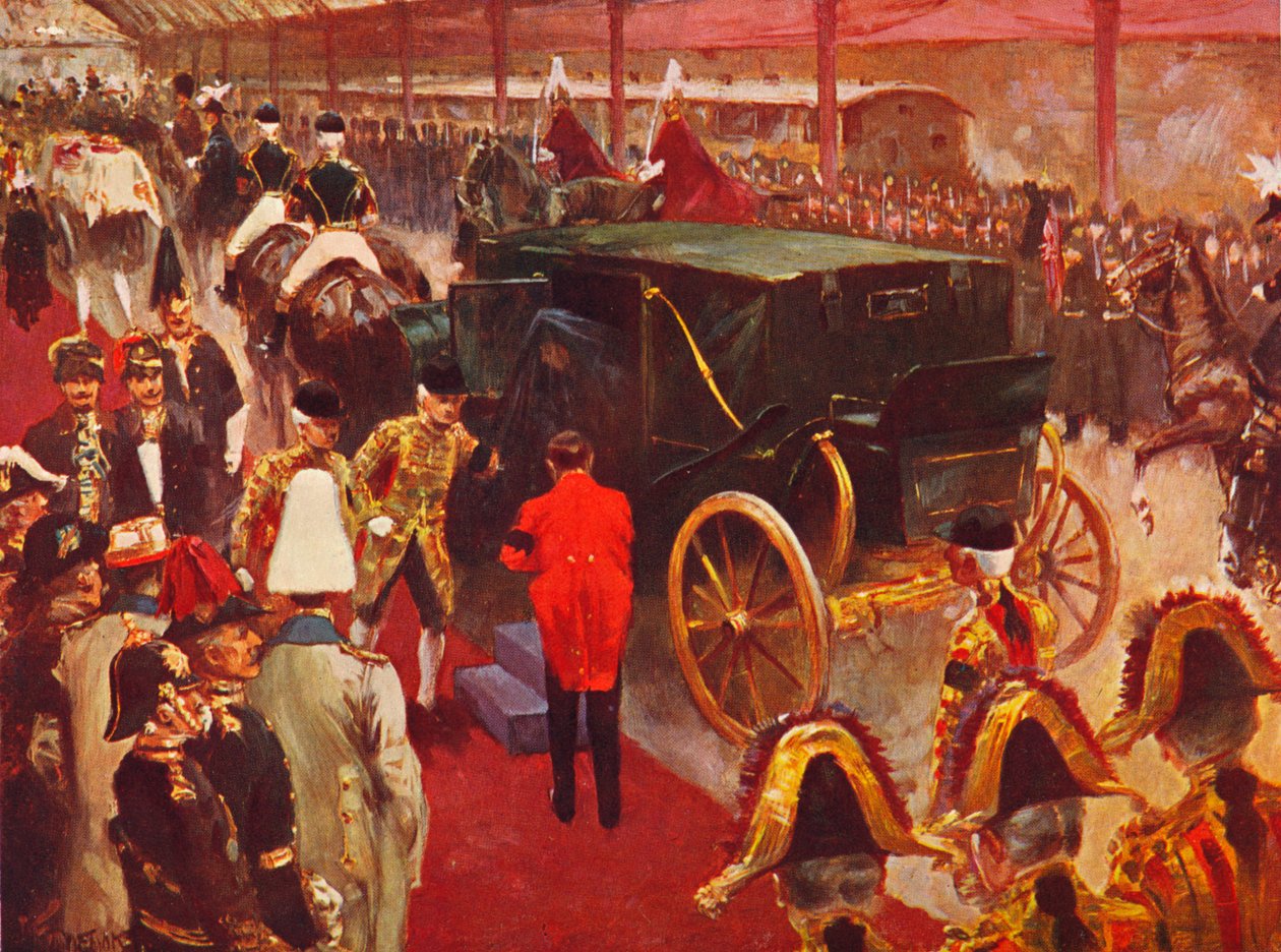 Dronning Alexandra ankommer til Paddington Station til Dronning Victorias begravelse, 1901 1906 af Unbekannt