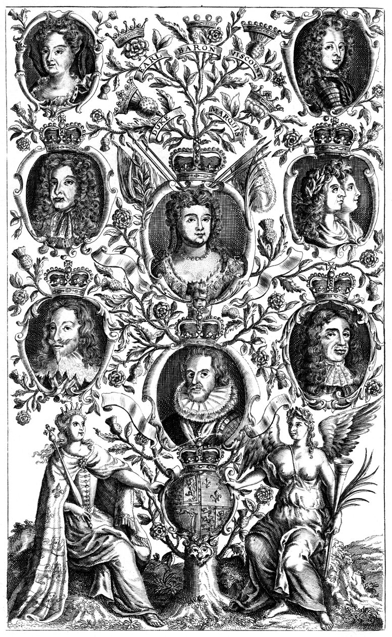 Dronning Annes 1665-1714 stamtræ af Unbekannt