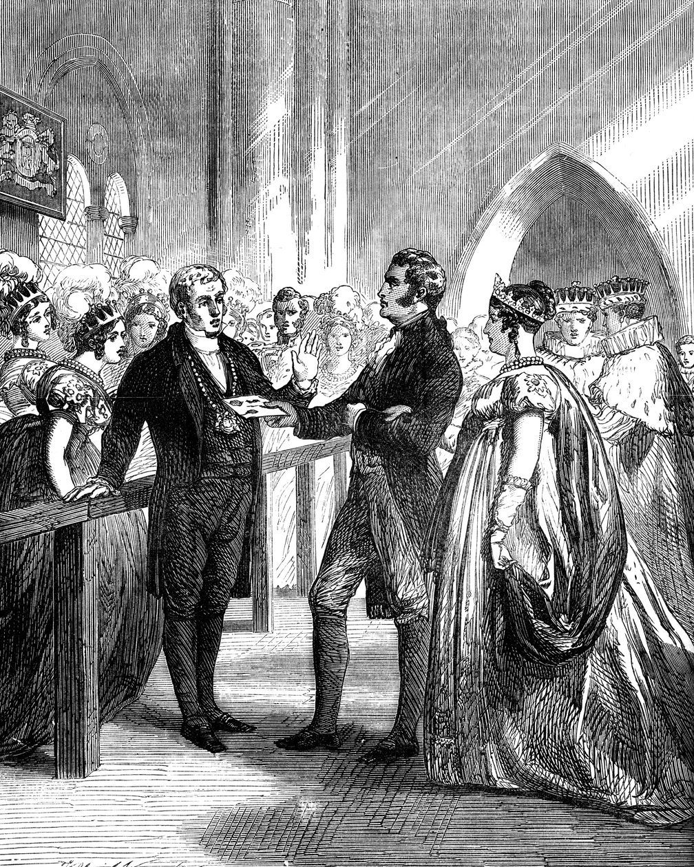 Dronning Caroline 1768-1821 blev afvist fra Westminster Abbey, 1820 c1895 af Unbekannt