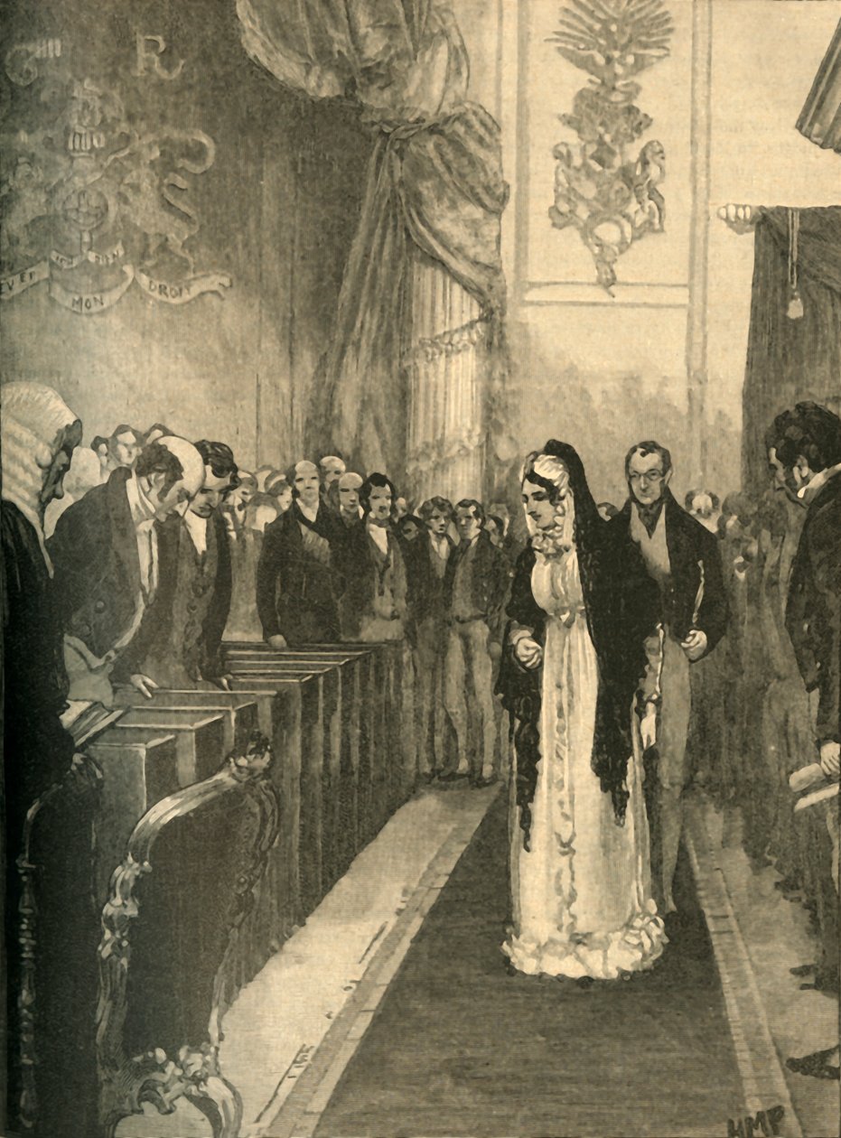 Dronning Caroline træder ind i House of Lords under sin retssag, Westminster, London, 1820 c1890. af Unbekannt