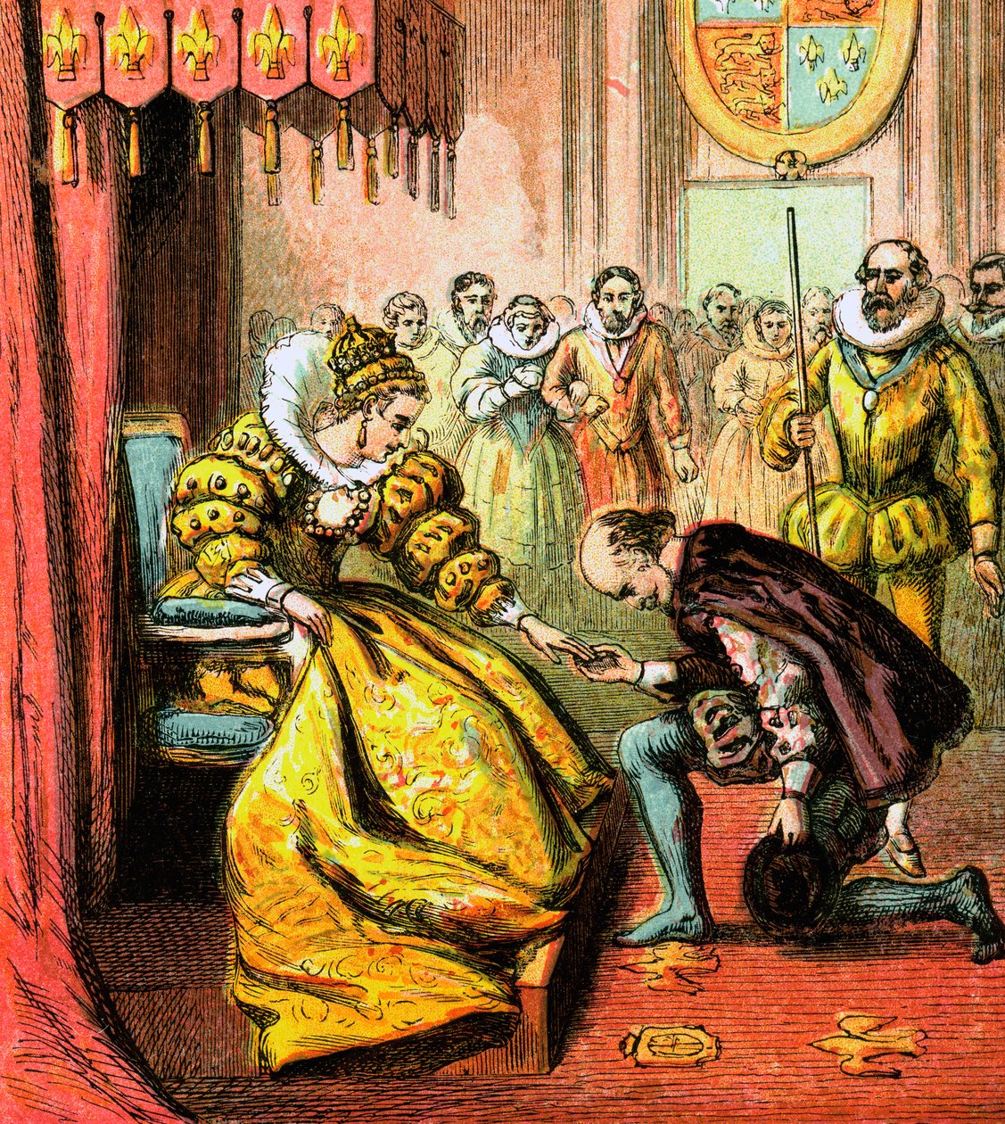 Dronning Elizabeth og Shakespeare, 1500-tallet, c1850 af Unbekannt
