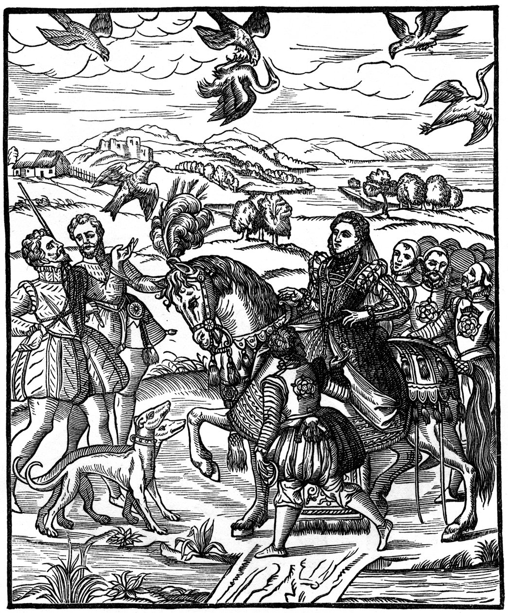 Dronning Elizabeth I Hawking, 1575, 1910 af Unbekannt