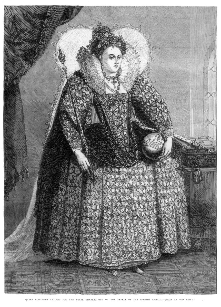 Dronning Elizabeth klædte sig til den kongelige taksigelse på den spanske armadas nederlag, 1872 af Unbekannt