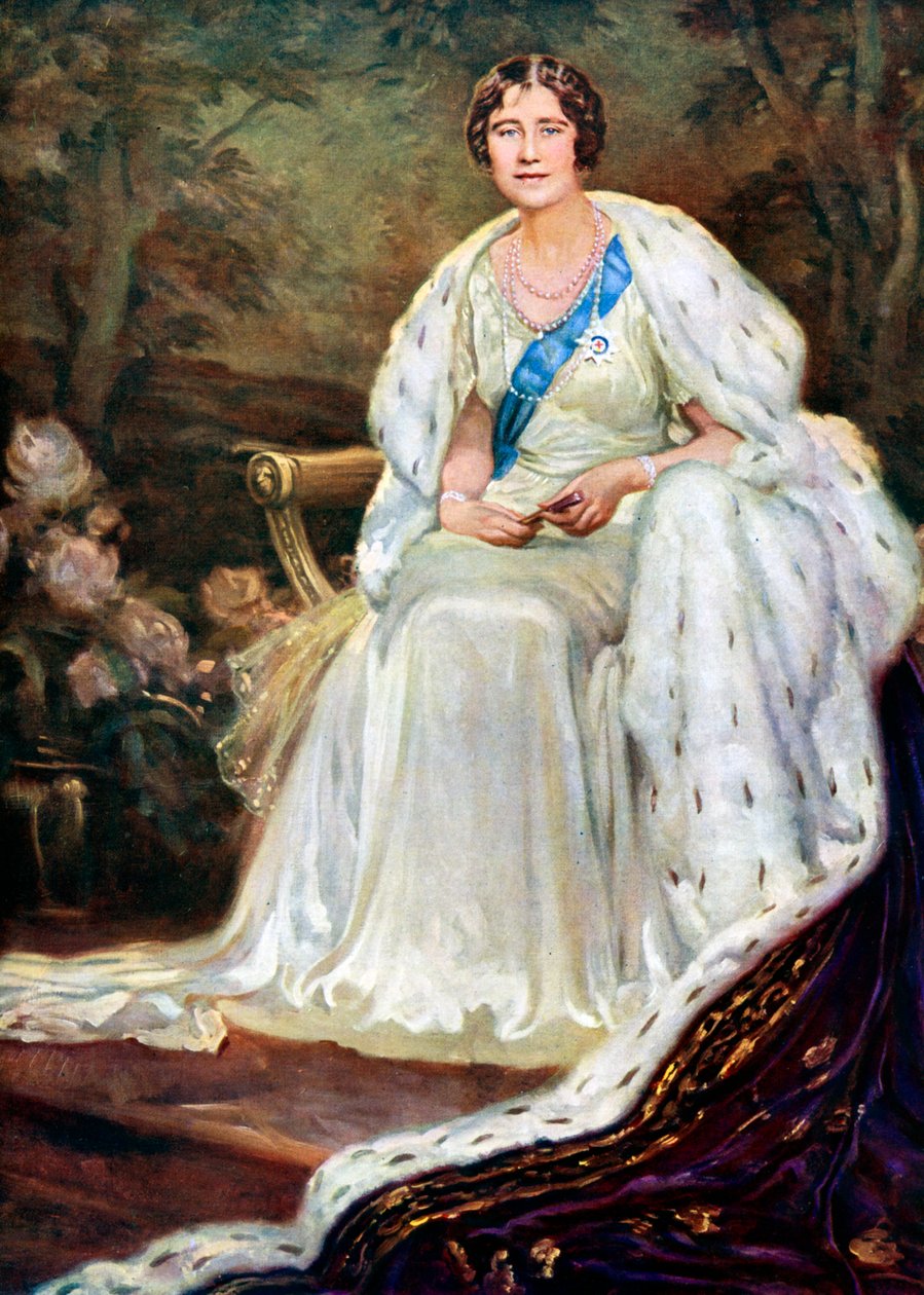 Dronning Elizabeth i kroningsdragt, 1937 af Unbekannt