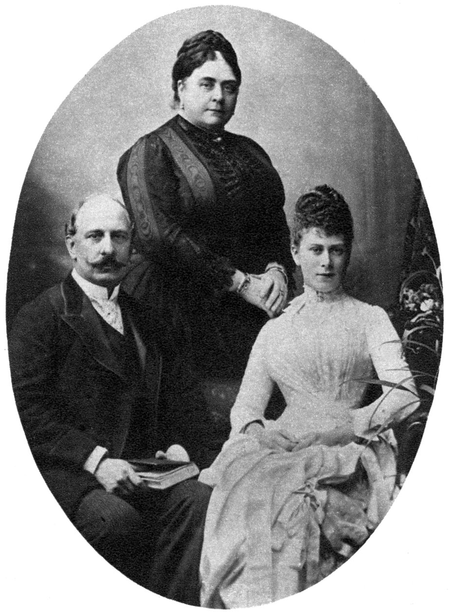 Queen Mary og hendes forældre, hertugen og hertuginden af Teck, c1890-1900, 1935 af Unbekannt