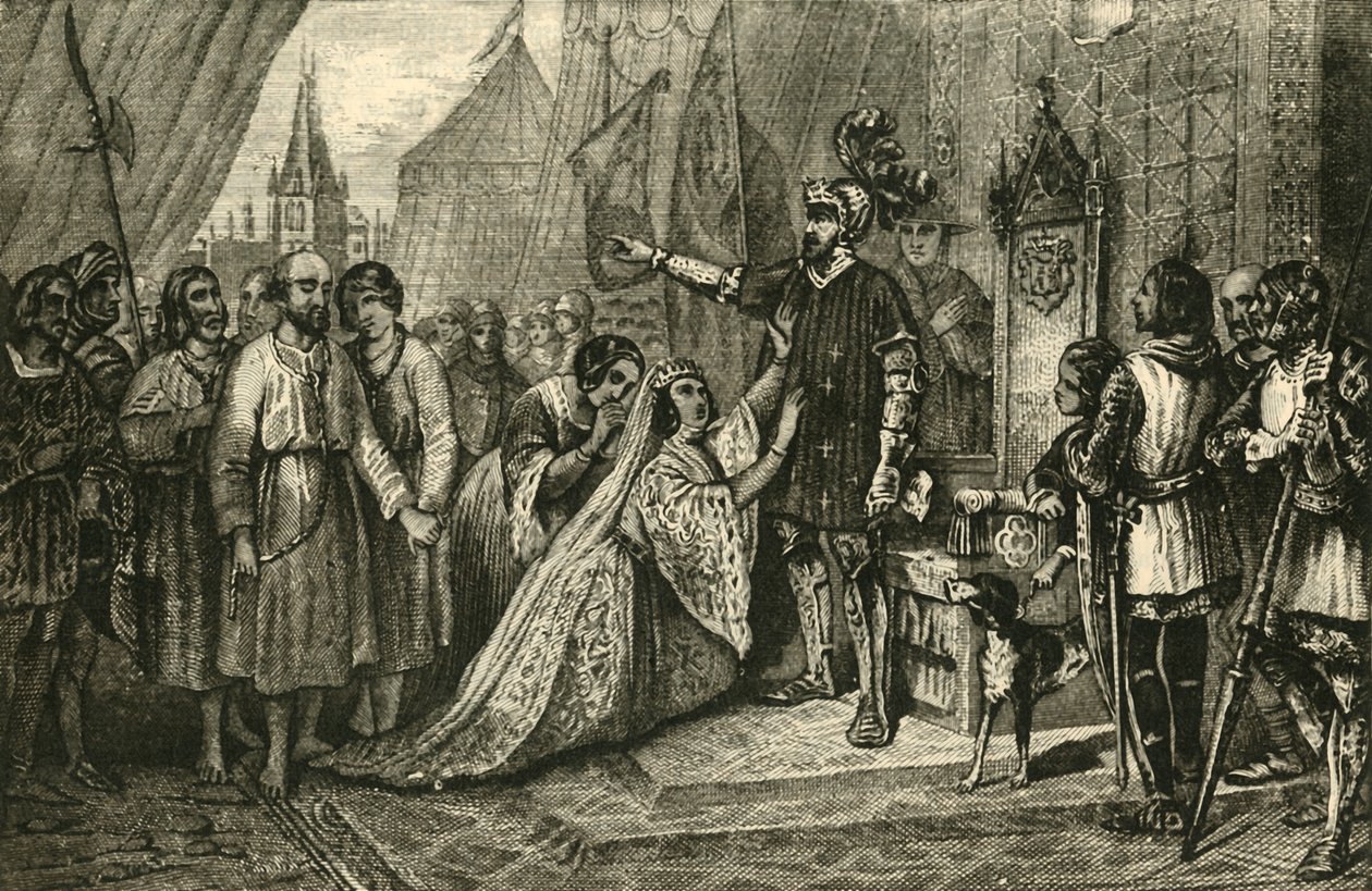 Dronning Philippa går i forbøn for borgerne i Calais, 1347, 1890. af Unbekannt