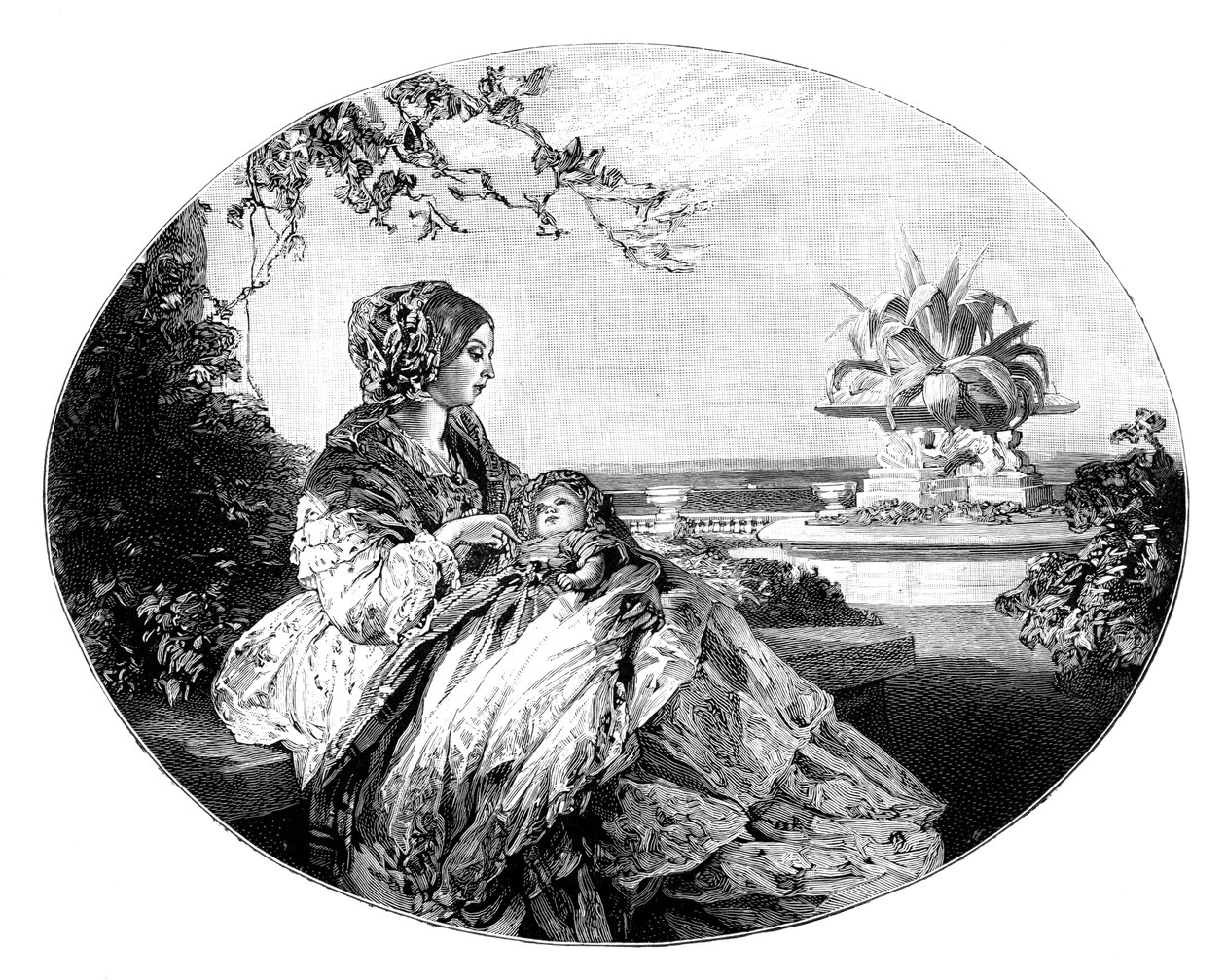 Dronning Victoria og Prins Arthur, 1850 af Unbekannt