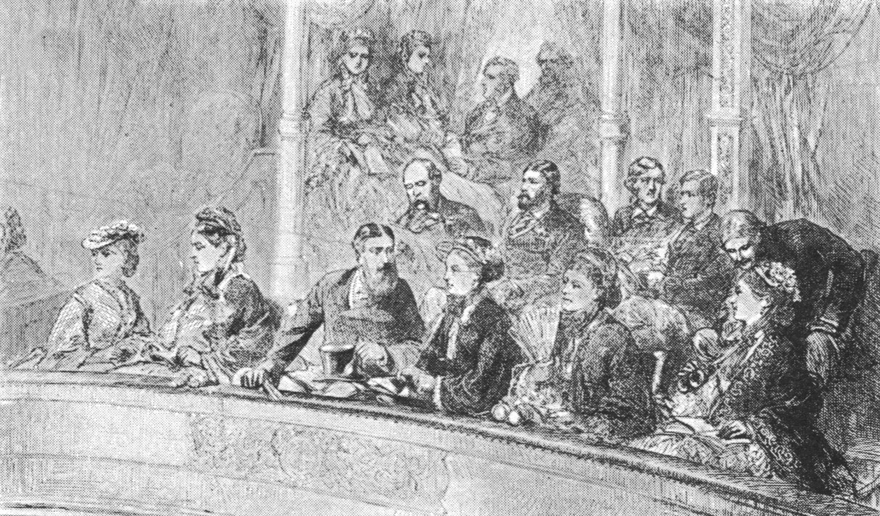 Dronning Victoria og Kejserinde Augusta af Tyskland ved en Albert Hall-koncert den 8. maj 1872, 1901. af Unbekannt