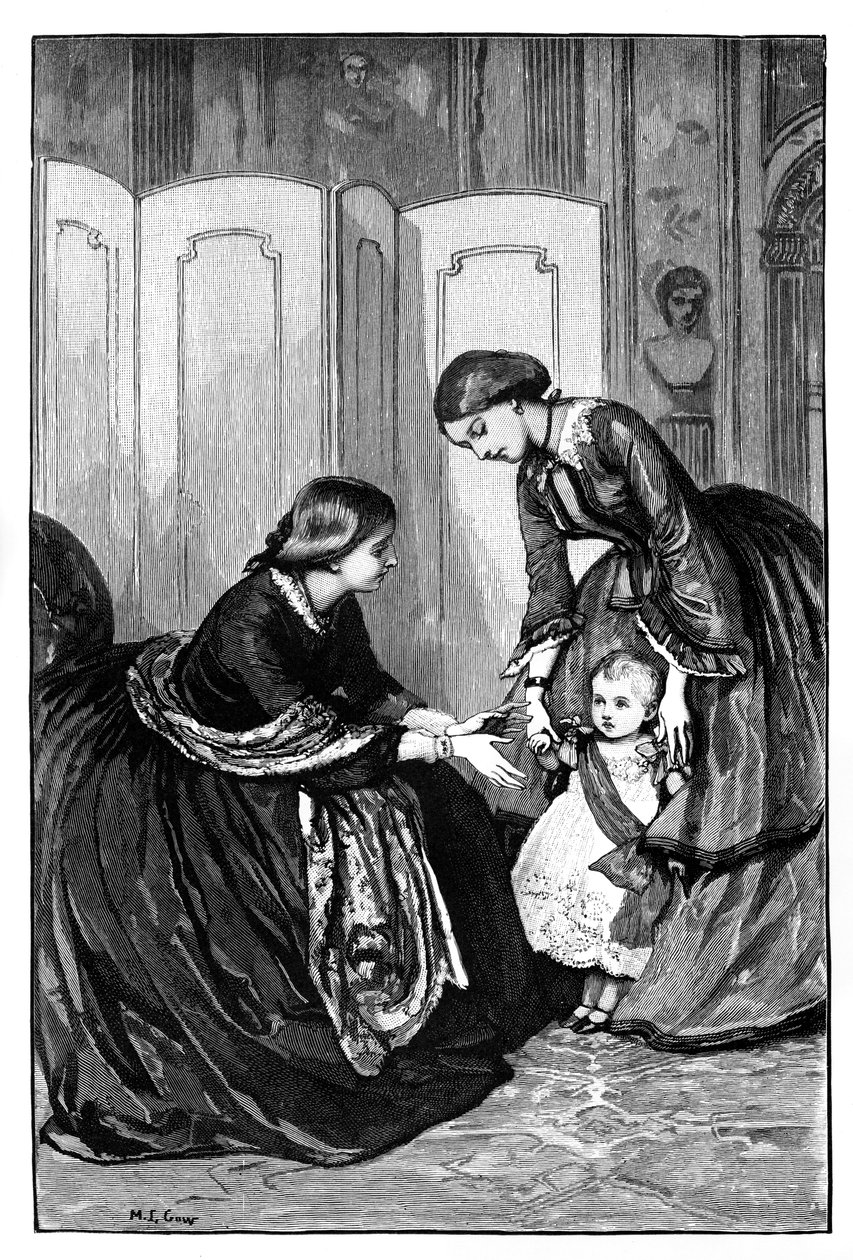 Dronning Victoria og hendes lille barnebarn, Prins Wilhelm af Preussen, c1883 af Unbekannt