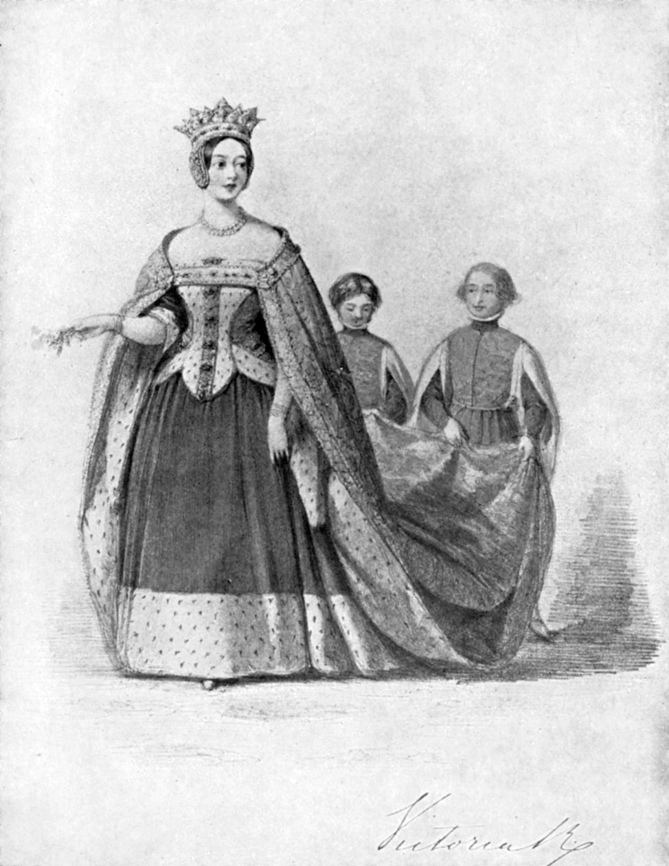 Dronning Victoria som dronning Philippa ved Plantagenet Ball, Buckingham Palace, c1840