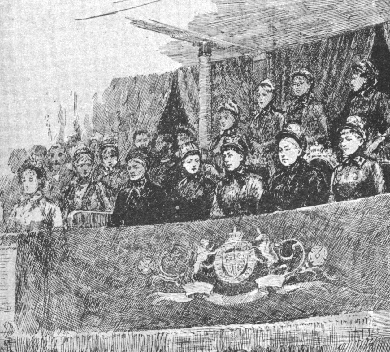Dronning Victoria ved opførelsen af...Mors et Vita i Albert Hall, 1886, 1901. af Unbekannt