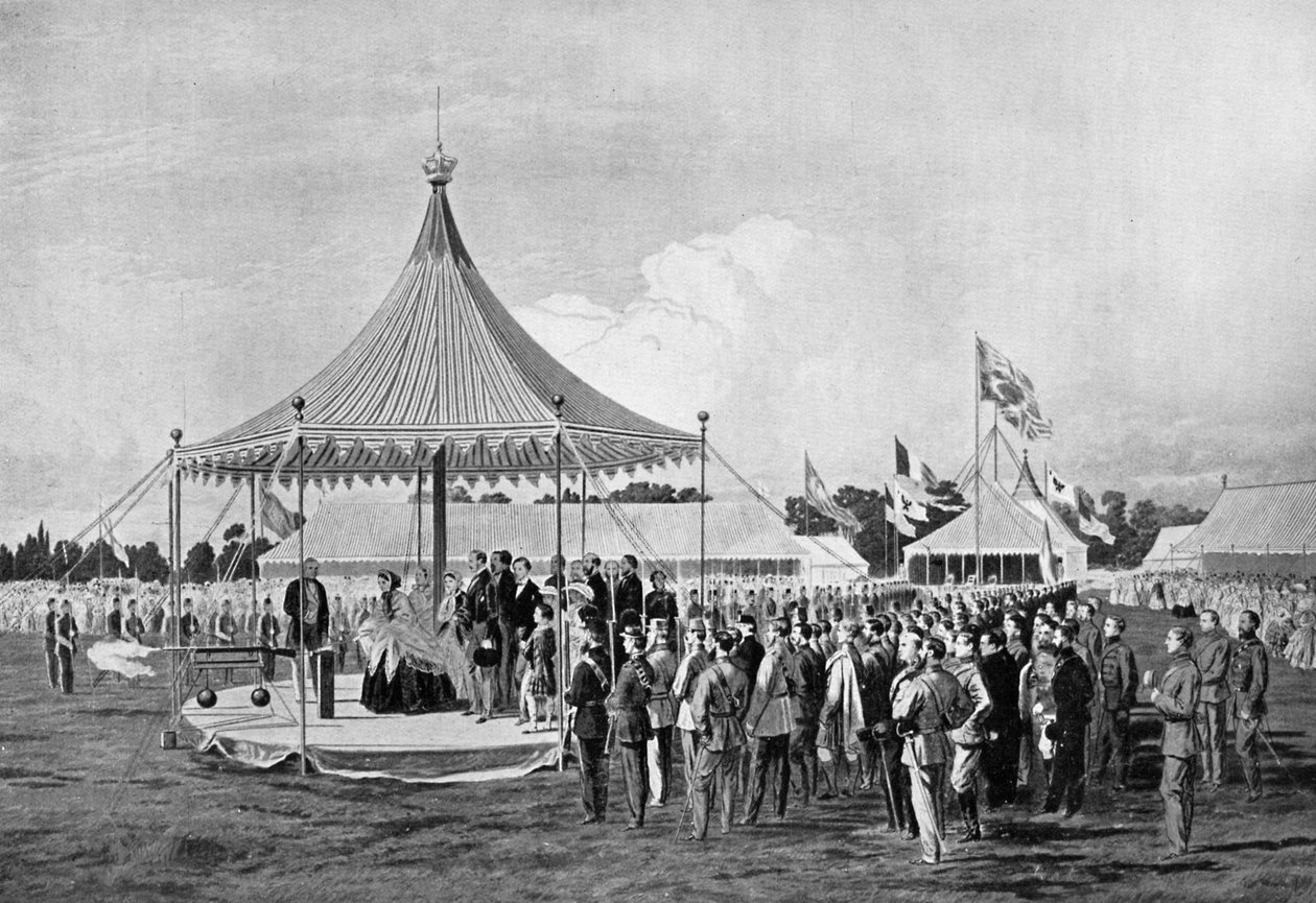 Dronning Victoria affyrede det første skud ved Wimbledon, juli 1860, c1920 af Unbekannt