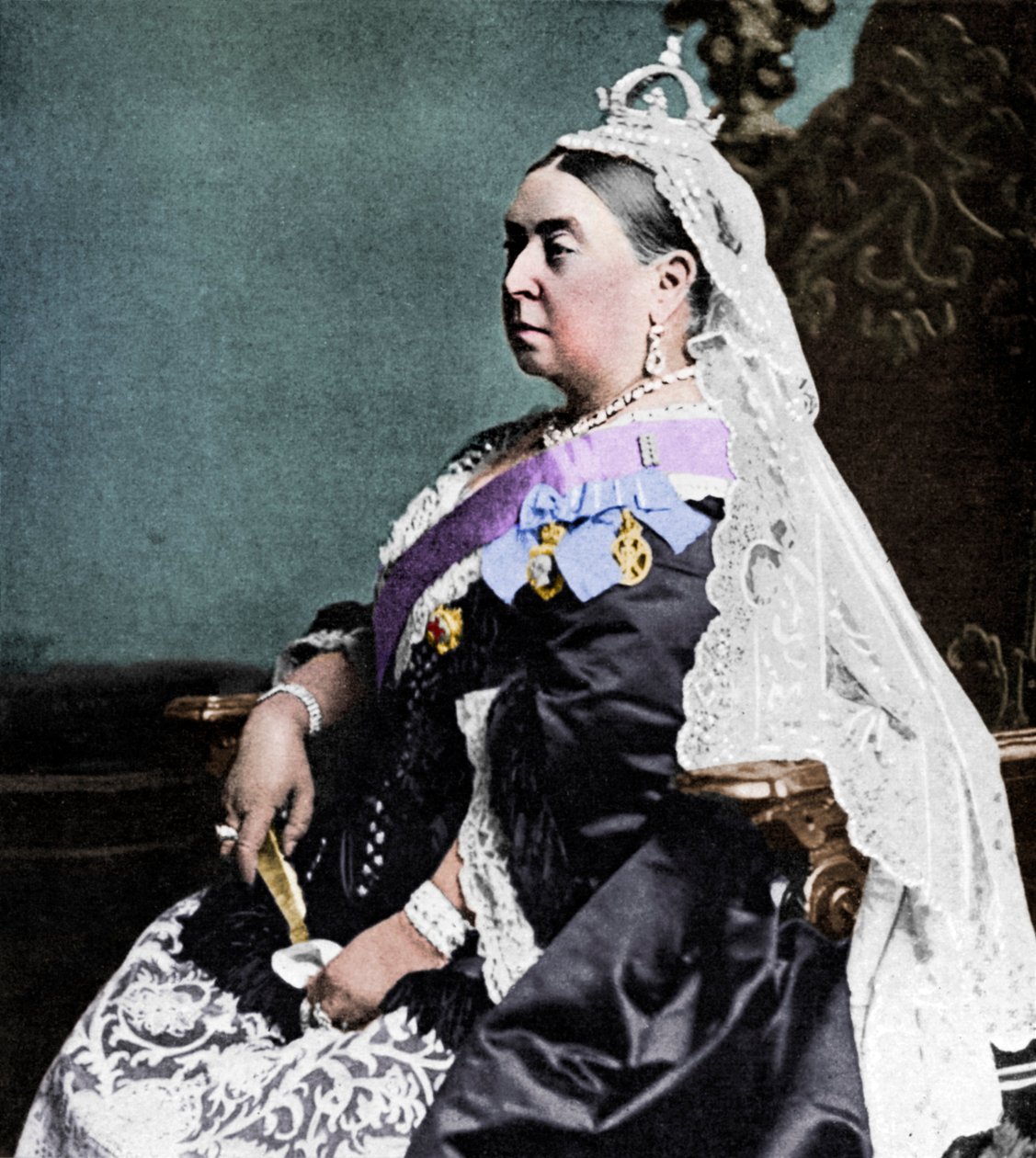 Dronning Victoria i ceremonielle klæder ved sit gyldne jubilæum, 1887 1951. af Unbekannt