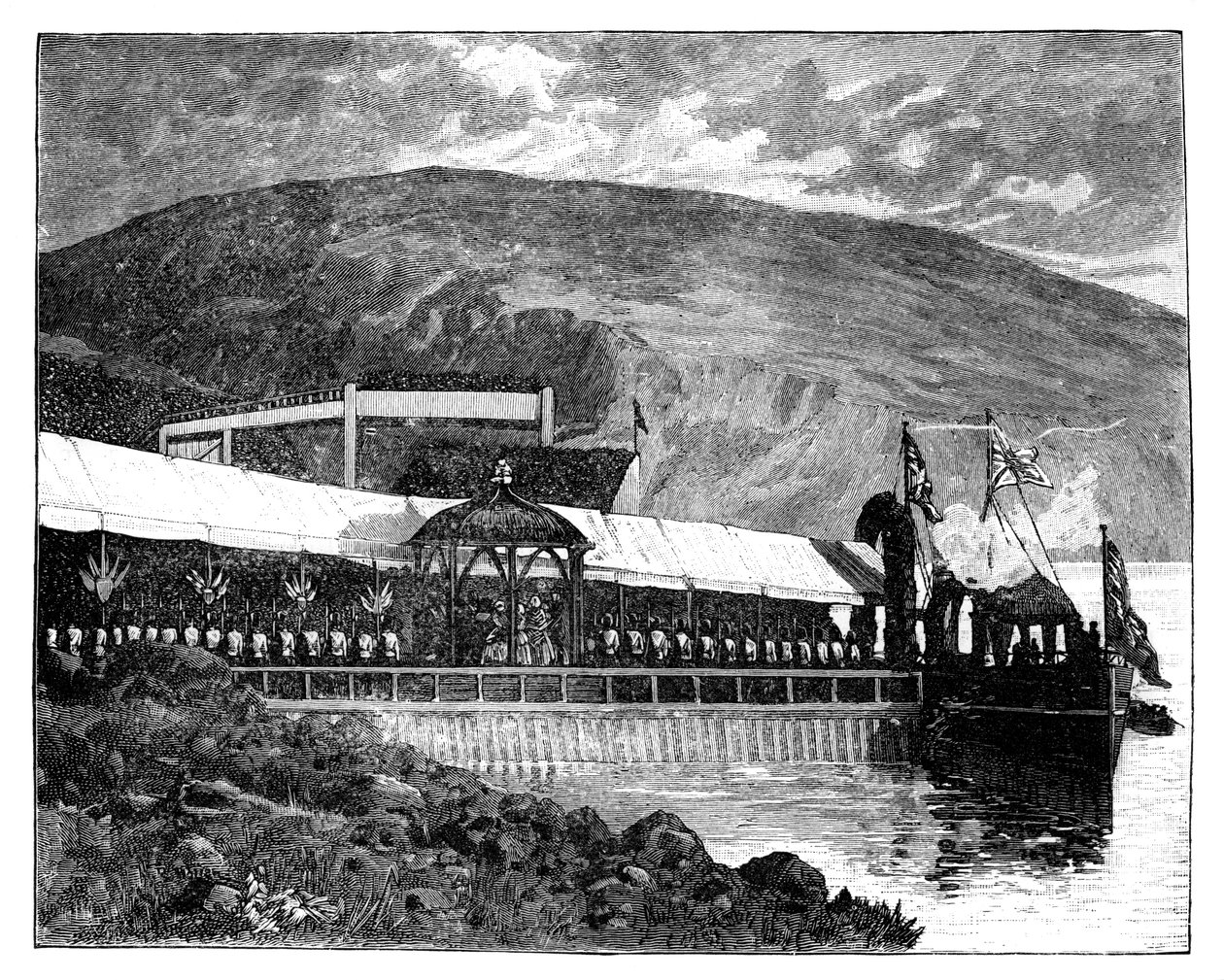 Dronning Victoria åbner vandværket i Glasgow ved Loch Katrine, Skotland, 1859 af Unbekannt