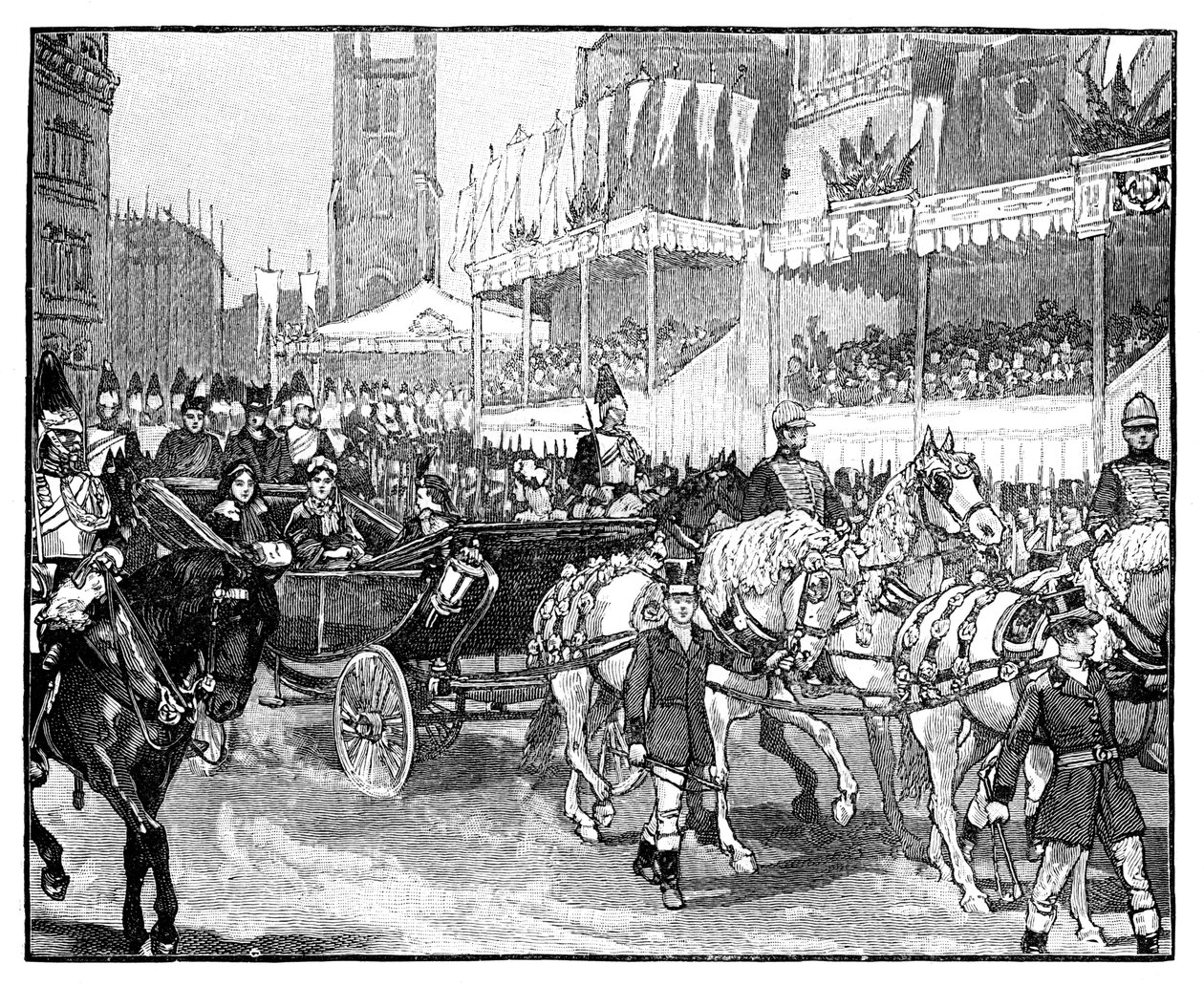 Dronning Victoria åbner Holborn Viaduct, London, 1869 af Unbekannt