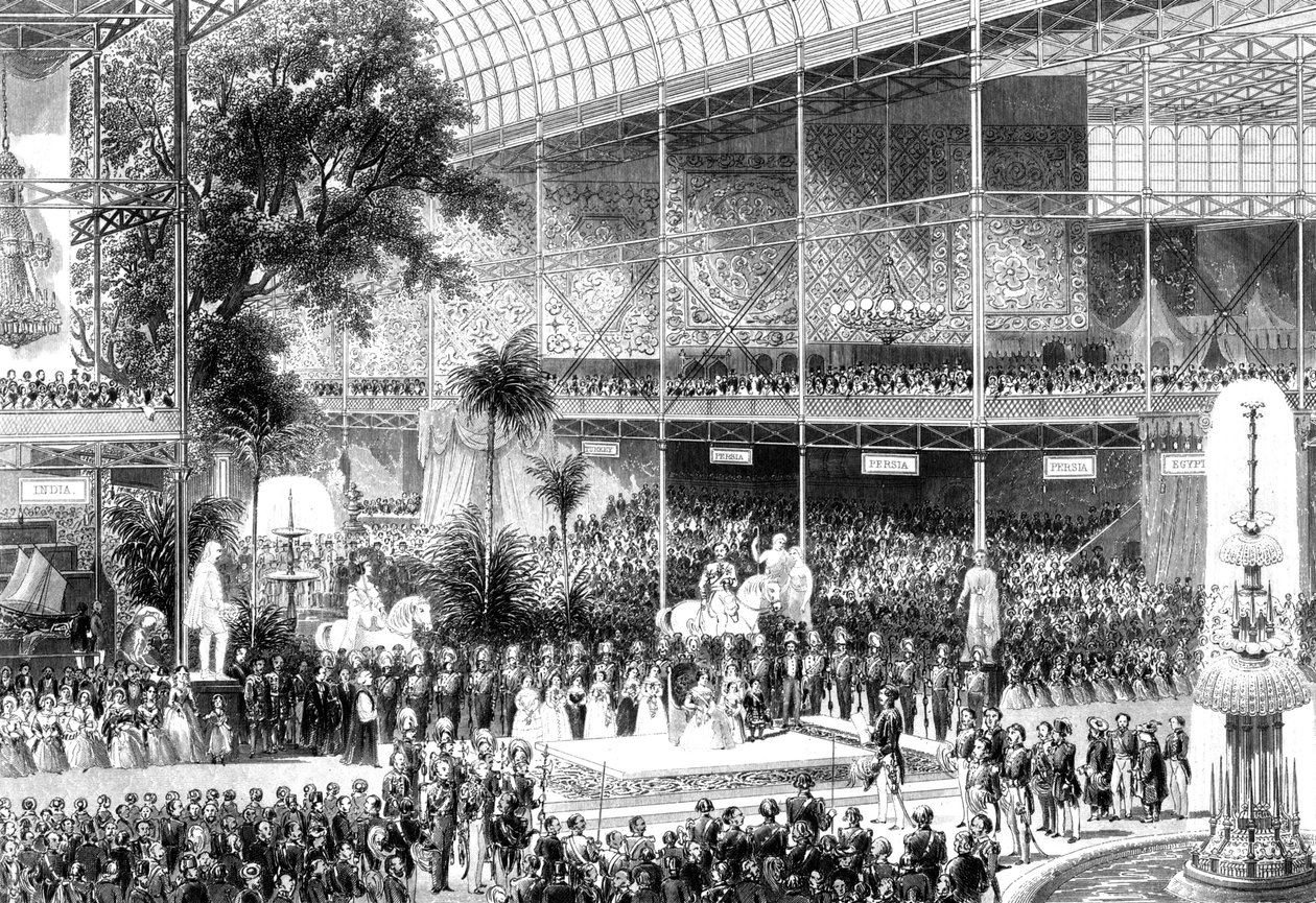 Dronning Victoria åbner den store udstilling, Crystal Palace, London, 1. maj 1851 af Unbekannt