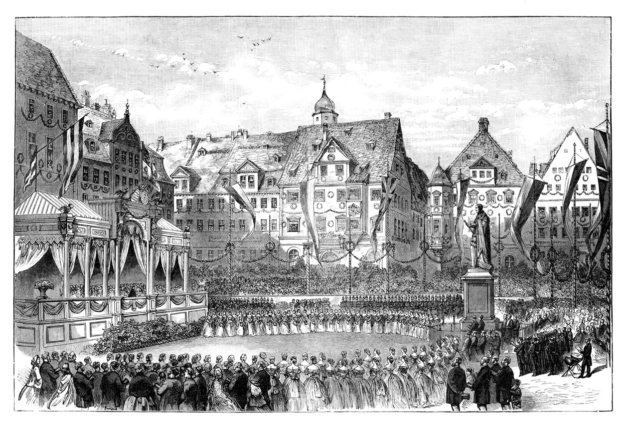 Dronning Victoria afslører en statue af Prins Albert, Coburg, Tyskland, 1865 af Unbekannt