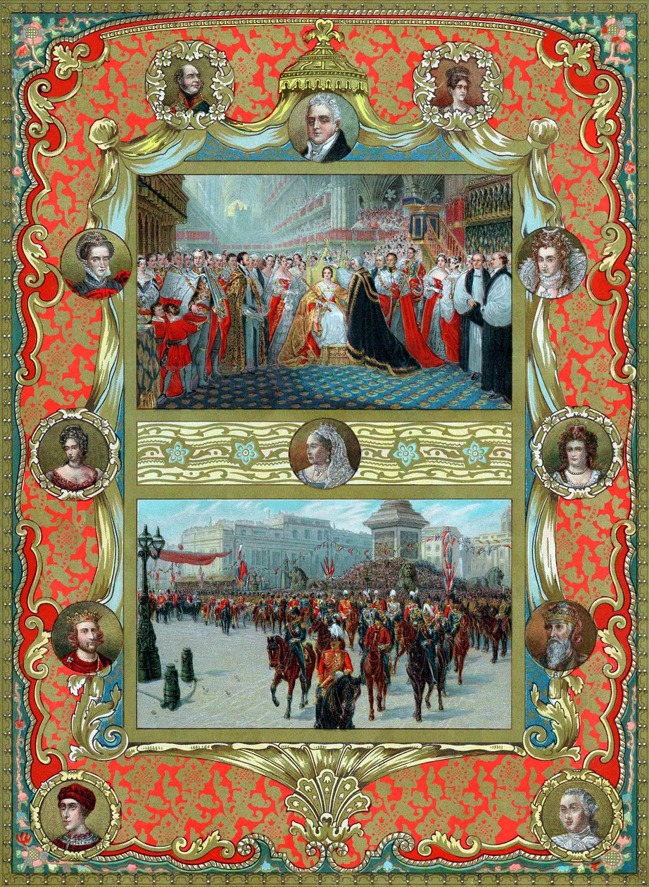 Dronning Victorias kroning, 1837 og Golden Jubilee, 1887 af Unbekannt