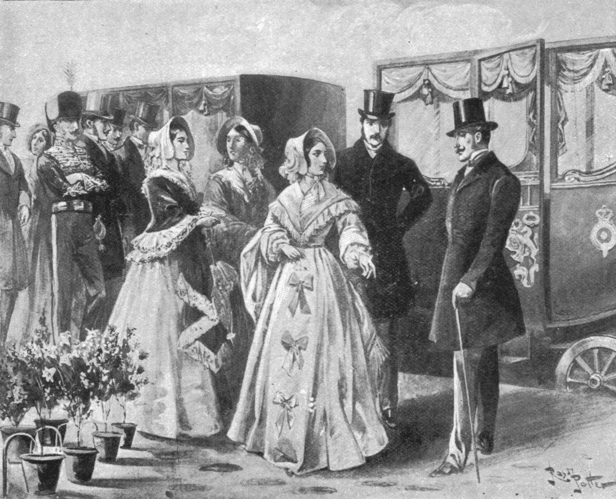 Dronning Victorias første togrejse, fra Slough til Paddington, 13. juni 1842, 1901. af Unbekannt