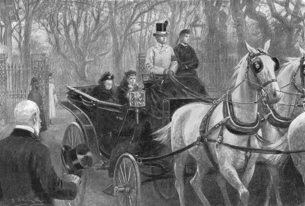 Dronning Victorias sidste køretur, Osborne, 15. januar 1901. af Unbekannt