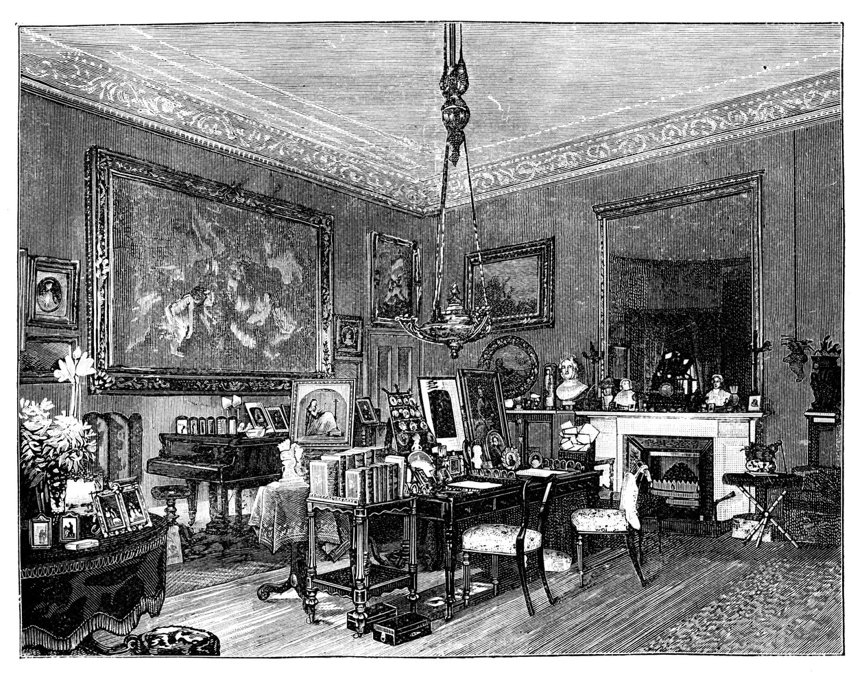 Dronning Victorias private stue, Osborne House, Isle of Wight af Unbekannt