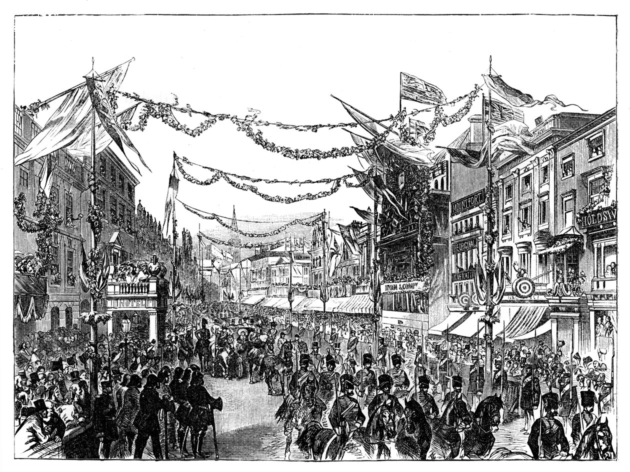 Dronning Victorias besøg i Birmingham, 1858 af Unbekannt