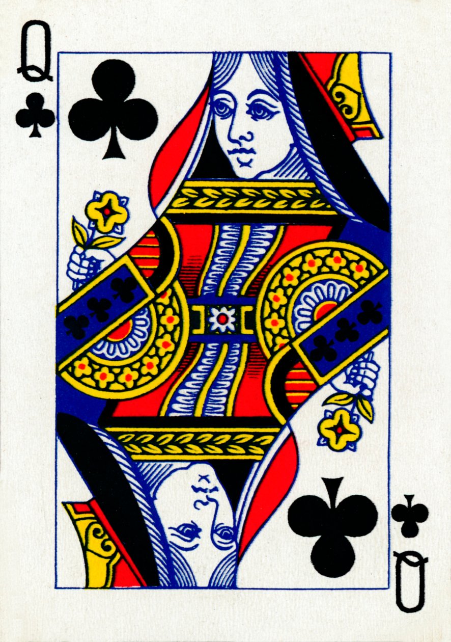 Queen of Clubs fra et sæt Goodall & Son Ltd. spillekort, c1940 af Unbekannt