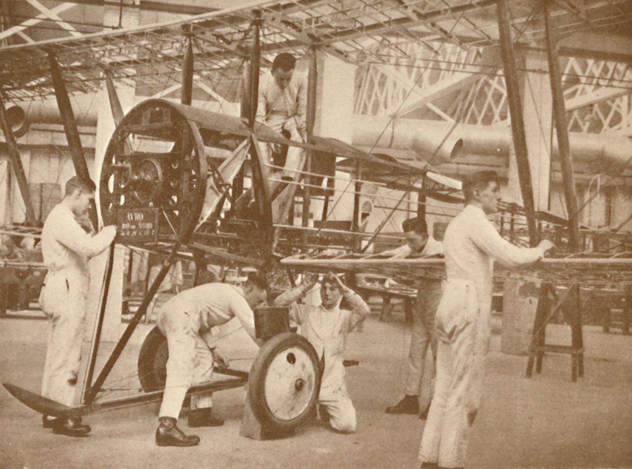 RAF-lærlinge rigger et fly til på Technical School, Halton, Buckinghamshire, 1927 af Unbekannt