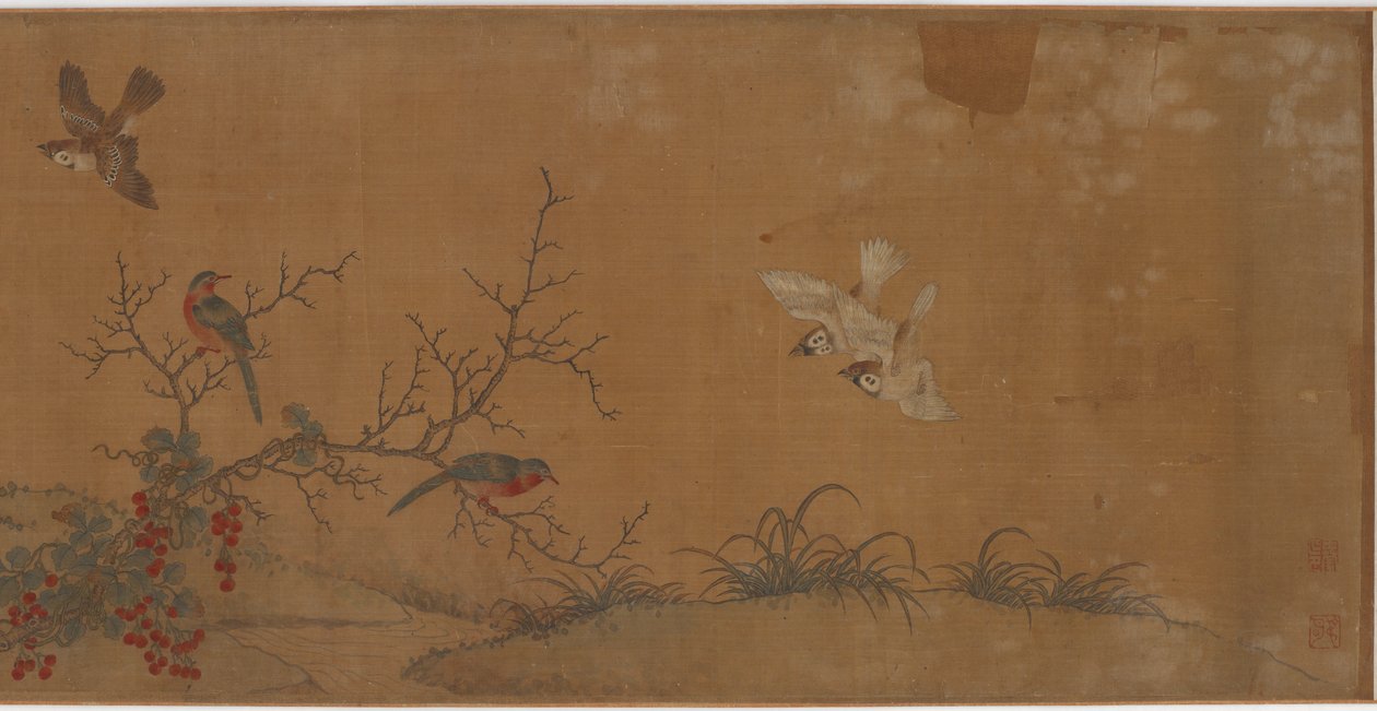 Kaniner, fugle og blomster, 1600-tallet. af Unbekannt