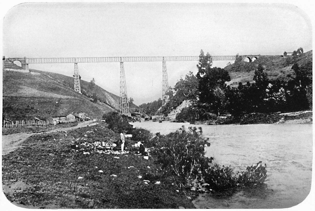 Jernbanebroen over Malleco-floden, Araucania, 1911 af Unbekannt