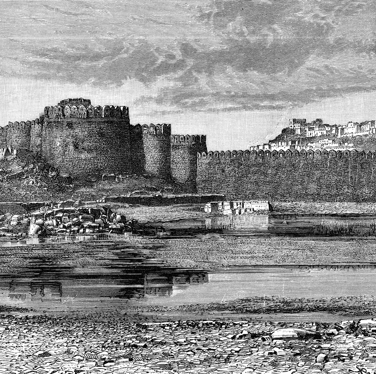 Volde af byen og citadellet, Golconda, Indien, 1895 af Unbekannt