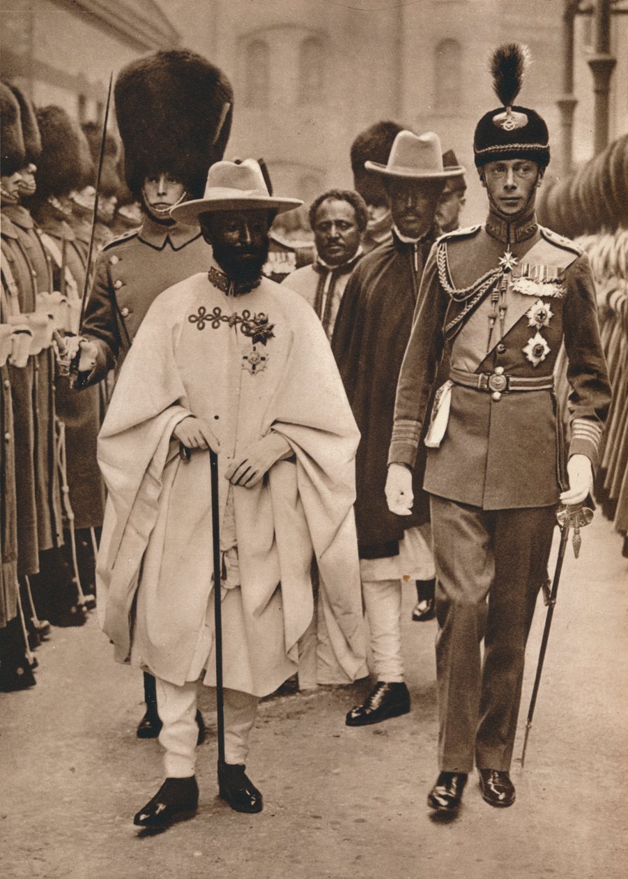 Ras Tafari, Prins Regent af Etiopien Kejser Haile Selassie med hertugen af York, 1924 af Unbekannt