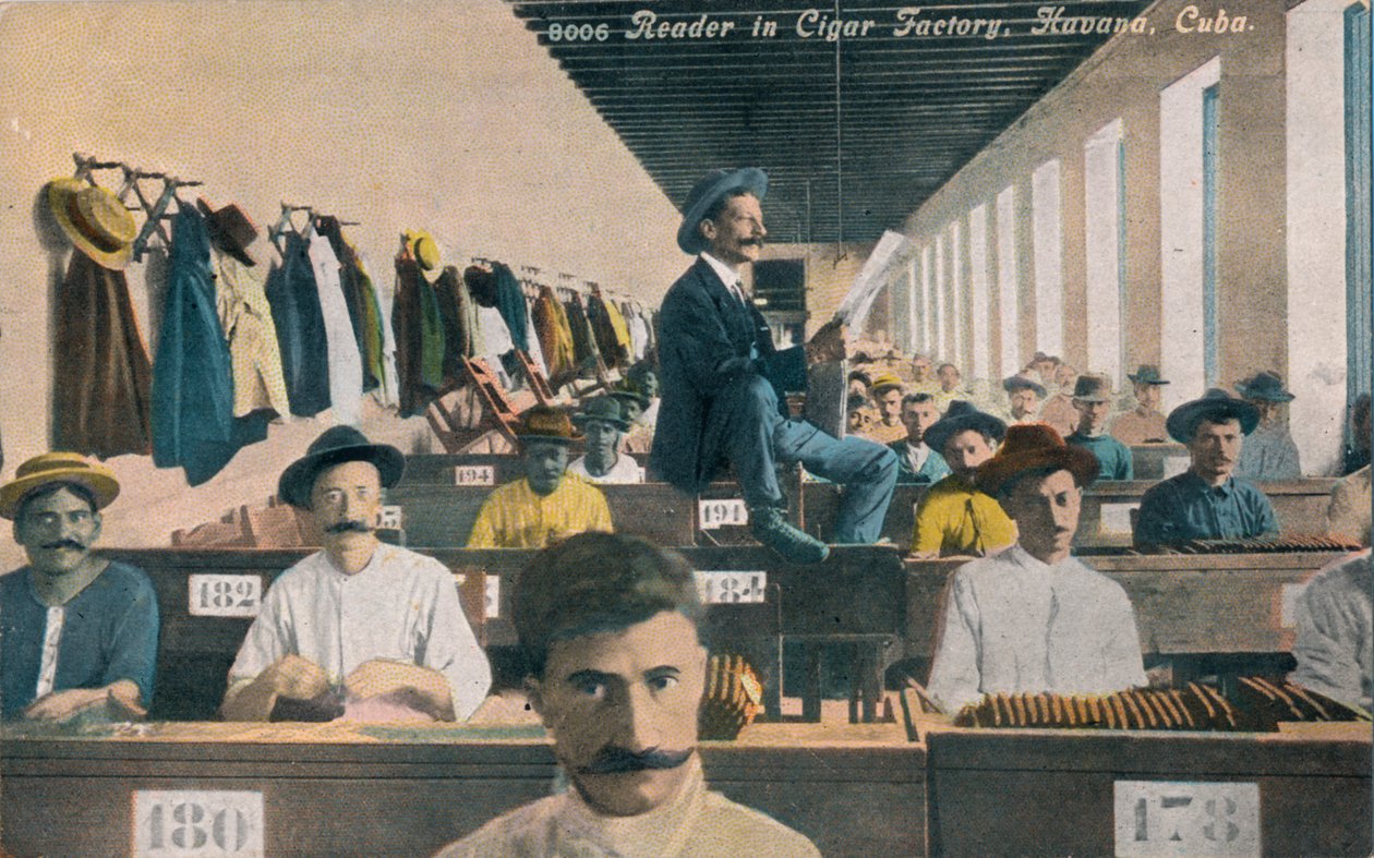 Læser i Cigar Factory, Havana, Cuba, c1910